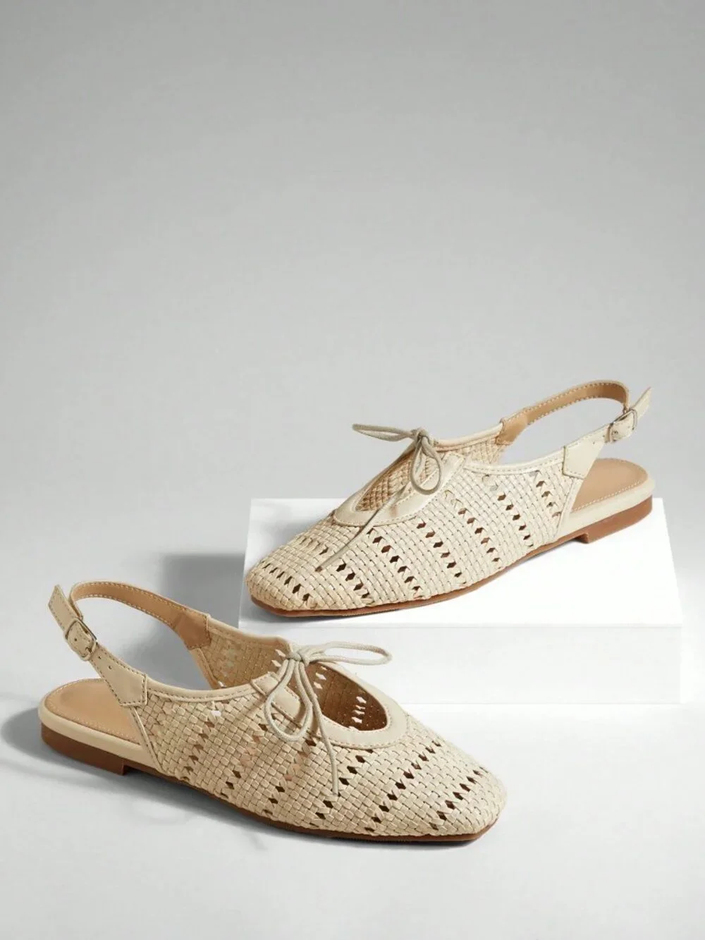 Beige Trendy Casual Women's Hollow Flat Shoes
